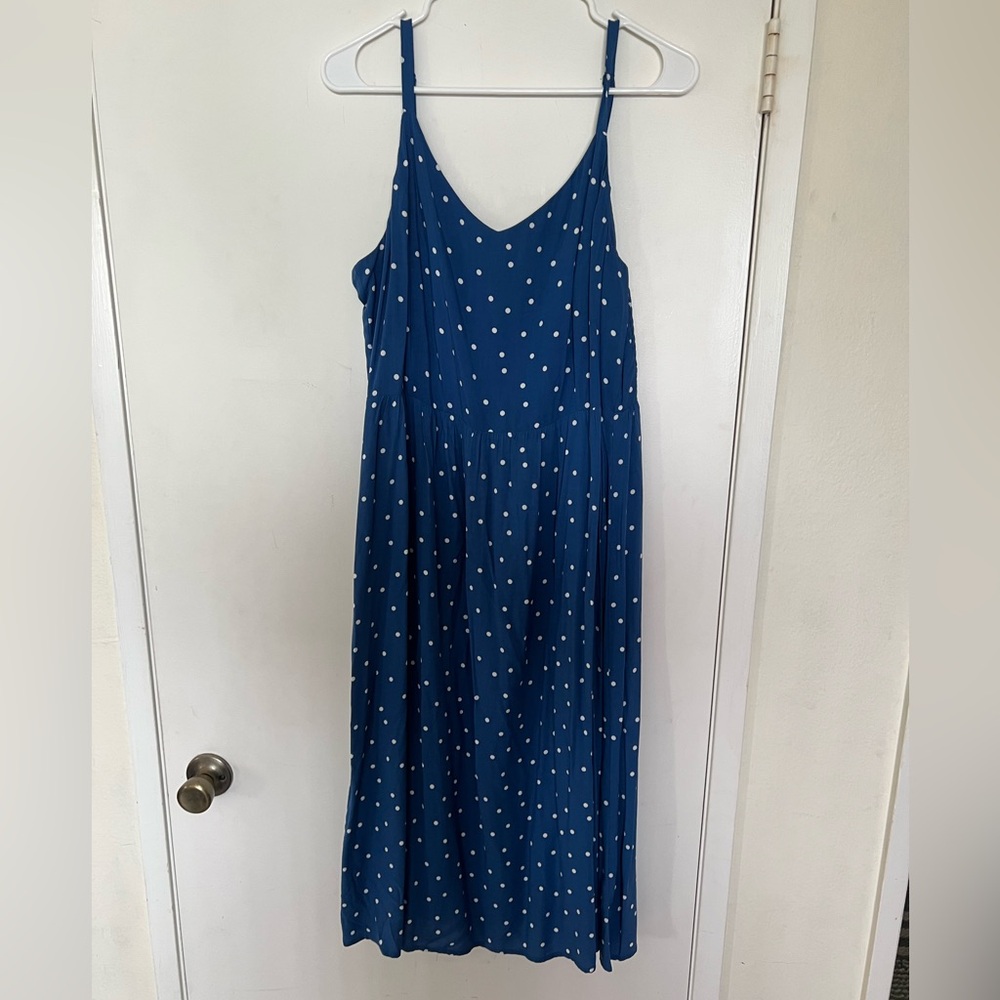 Old Navy Blue Dress with White Dots